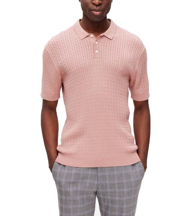 selected homme rose tan regular fit polo t-shirt