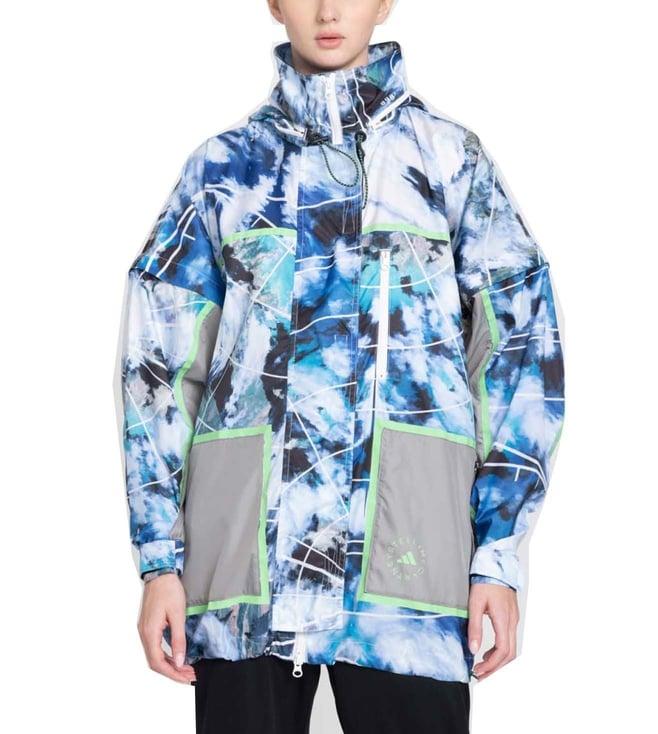 adidas white printed asmc regular fit casual jacket