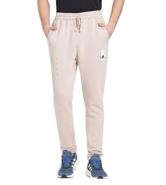 adidas beige logo regular fit joggers