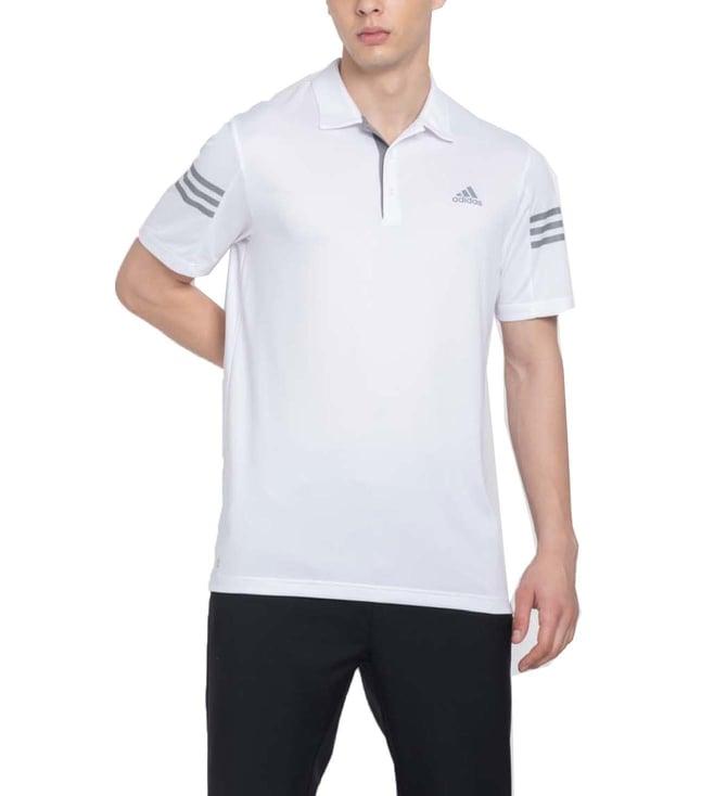 adidas white printed regular fit polo t-shirt