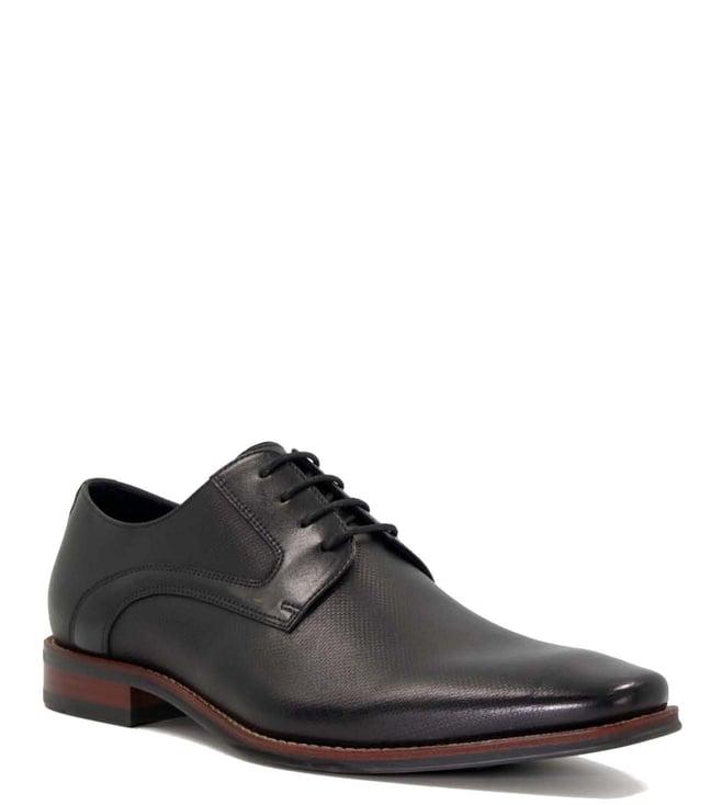 dune london men's stoney black derby shoes