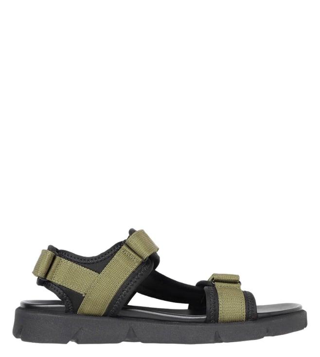 geox men's u xand 2s light olive & black floater sandals