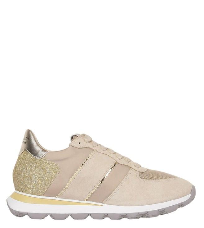 geox women's d spherica vseries light taupe & light gold sneakers