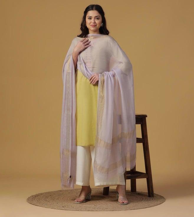 shingora peach dobby woven zari dupatta