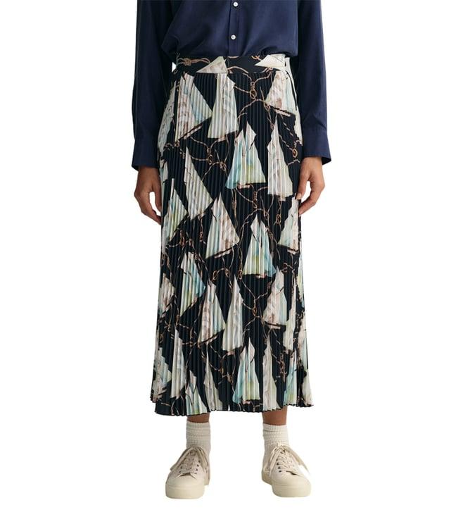 gant evening blue preppy sailing print regular fit skirt