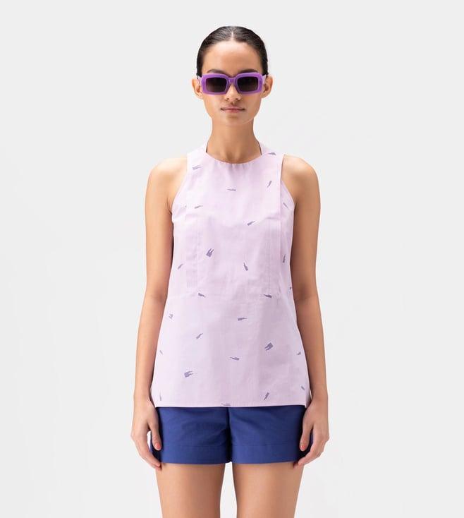 ayurganic lilac genes monogrammed sleeveless top