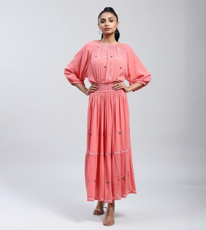 label ritu kumar coral gathered long dress