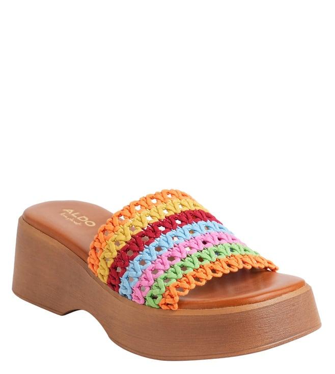 aldo women's yassu961 woven multi slide wedges