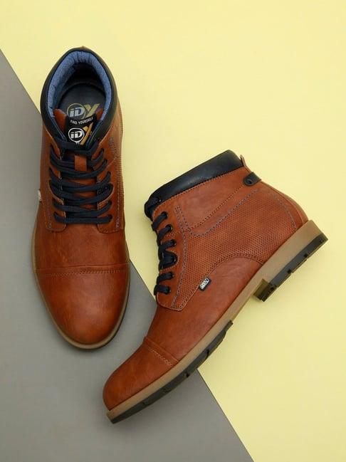 id men's tan casual boots