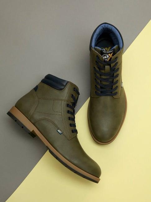 id men's olive casual boots