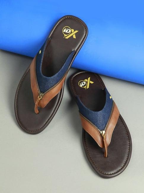 id men's blue thong sandals