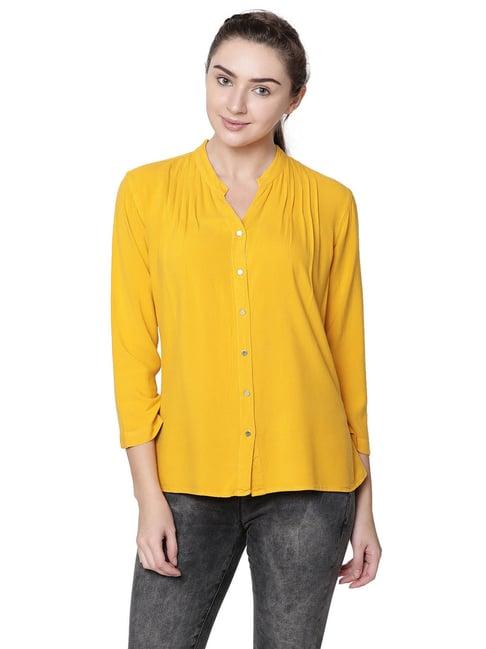 identiti yellow regular fit shirt