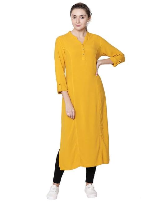 identiti yellow a line kurta