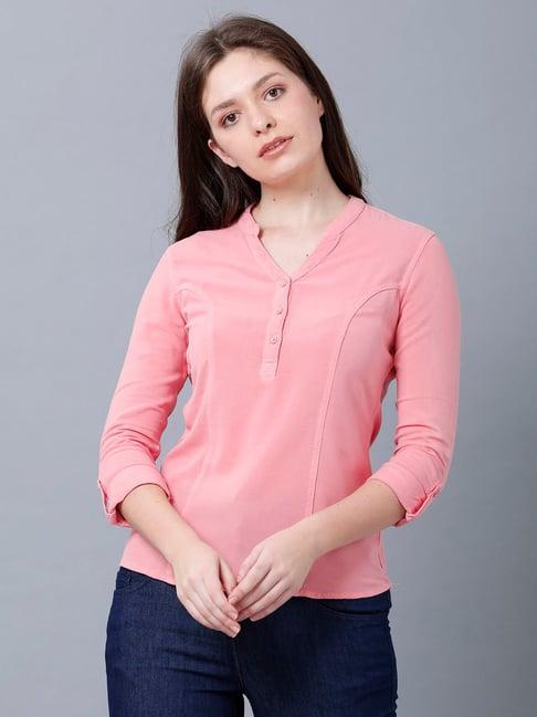 identiti pink slim fit top