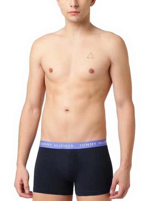 tommy hilfiger oatmilk & iris blue logo regular fit trunks