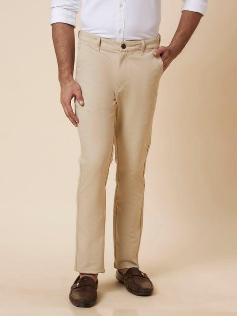 globus beige cotton slim fit chinos