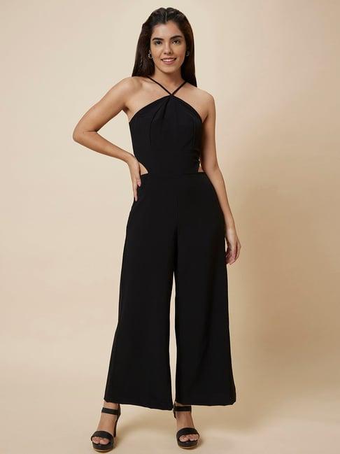 globus black plain jumpsuit