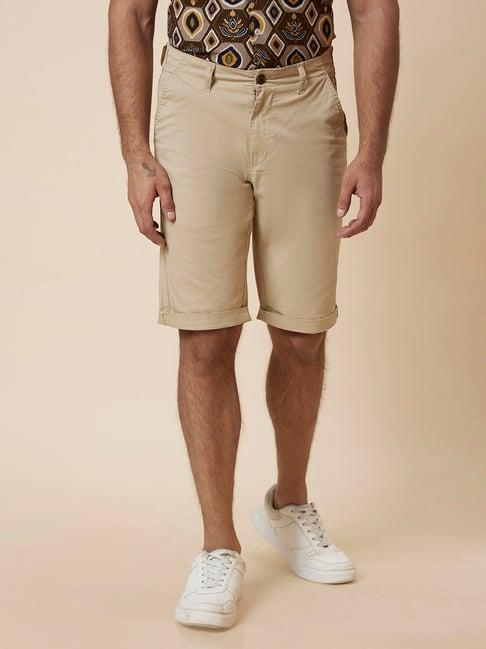 globus beige slim fit chino shorts