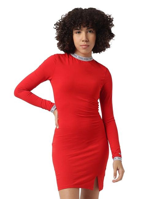 tommy hilfiger deep crimson skinny fit dresses