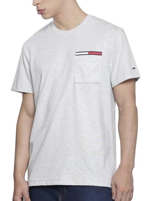 tommy hilfiger silver grey regular fit t-shirt