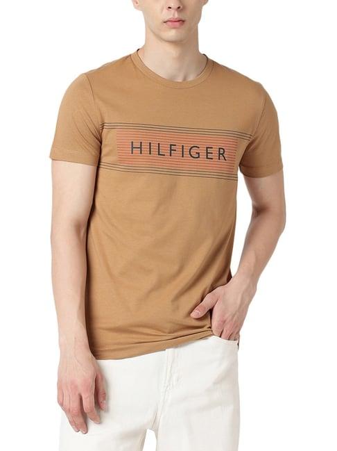 tommy hilfiger countryside khaki logo slim fit t-shirt