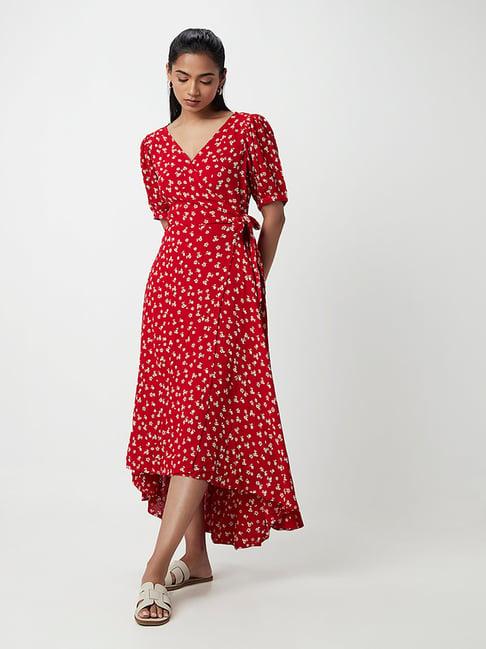 lov by westside red floral bernie dress