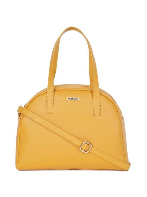 fastrack mustard structured hand bag for women