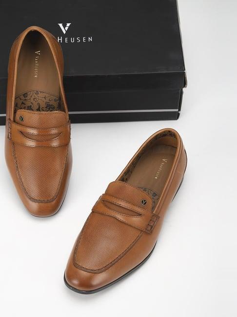 van heusen men's brown formal loafers