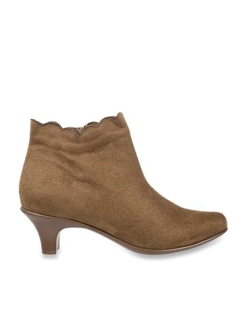 mochi women's khaki casual booties