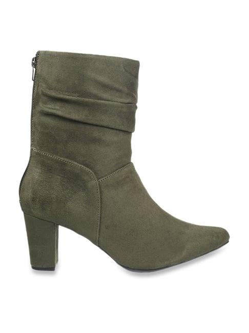 mochi women's olive casual booties