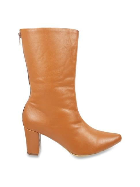 mochi women's tan casual booties