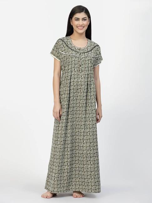 sweet dreams olive cotton printed nighty