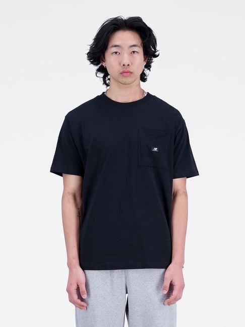 new balance black regular fit crew t-shirt