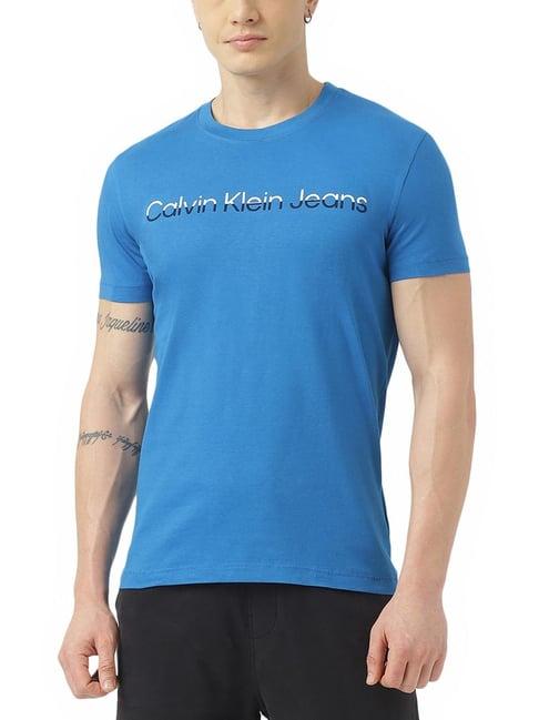 calvin klein jeans blue logo regular fit t-shirt