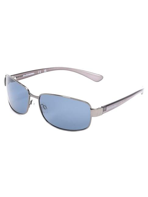 skechers blue rectangular sunglasses for men