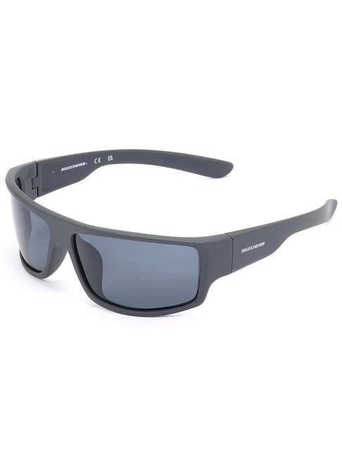 skechers grey rectangular sunglasses for men