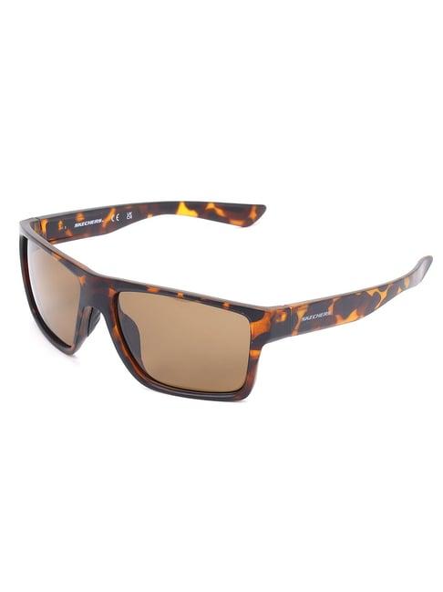 skechers brown square sunglasses for men