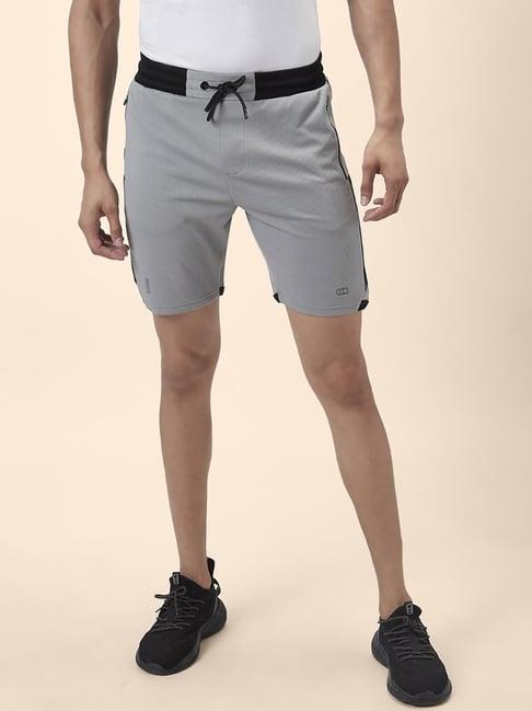 ajile by pantaloons grey slim fit striped shorts