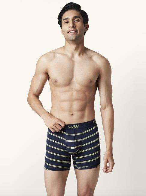 ajile by pantaloons navy cotton regular fit striped trunks