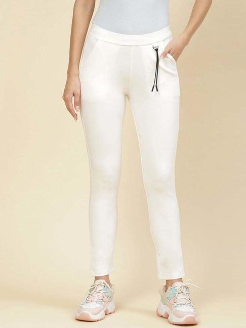 monte carlo white mid rise track pants