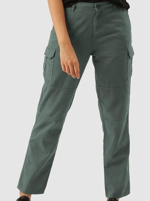 ivoc green relaxed fit mid rise trousers