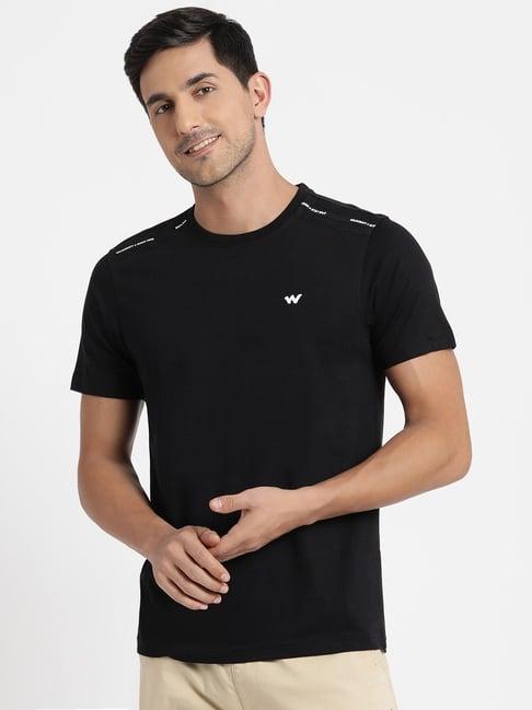 wildcraft black cotton regular fit t-shirt