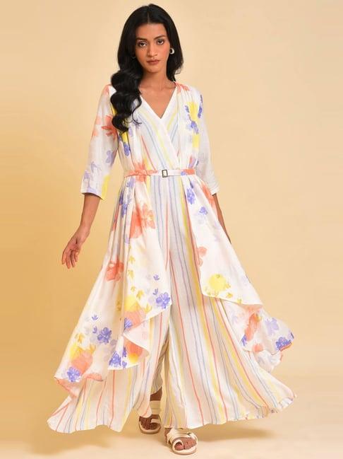 w off-white printed maxi jumpsuit