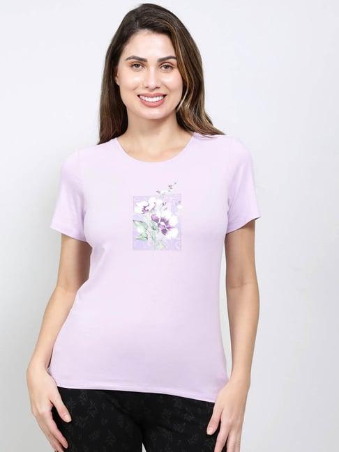 jockey lavender cotton floral print t-shirt (prints & colors may vary)