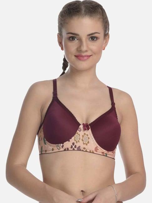 fims: fashion is my style beige & maroon floral print everyday bra