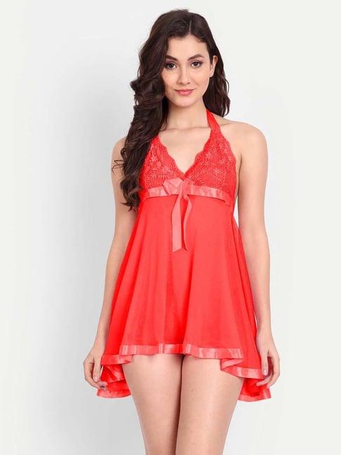 fims: fashion is my style red lace work babydoll with thong