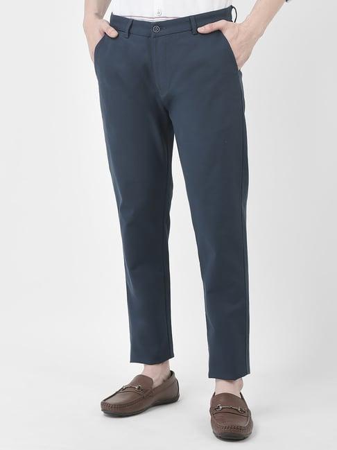 crimsoune club indigo slim fit flat front trousers