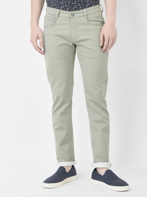 crimsoune club mint green slim fit flat front trousers