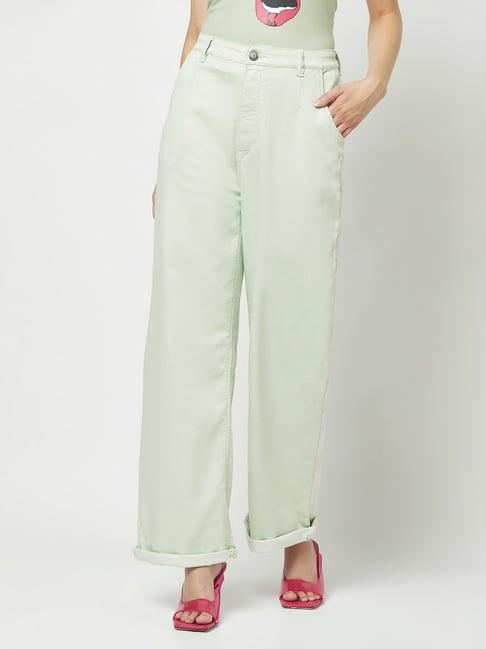 crimsoune club mint green regular fit jeans