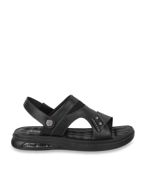 j. fontini by mochi men's black back strap sandals